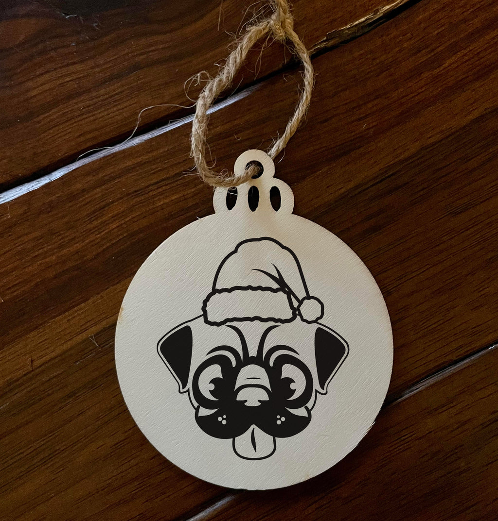 Pug Santa Paws Ornament